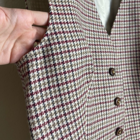 Vintage Celine Vest Wool Houndstooth Top Size 46 - Picture 2 of 8